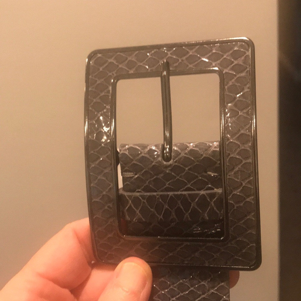 Grey leather belt